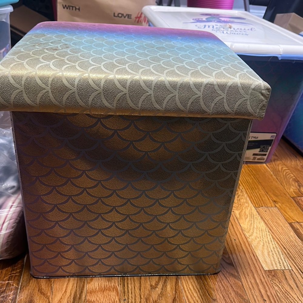 Gold and Silver Storage Ottoman